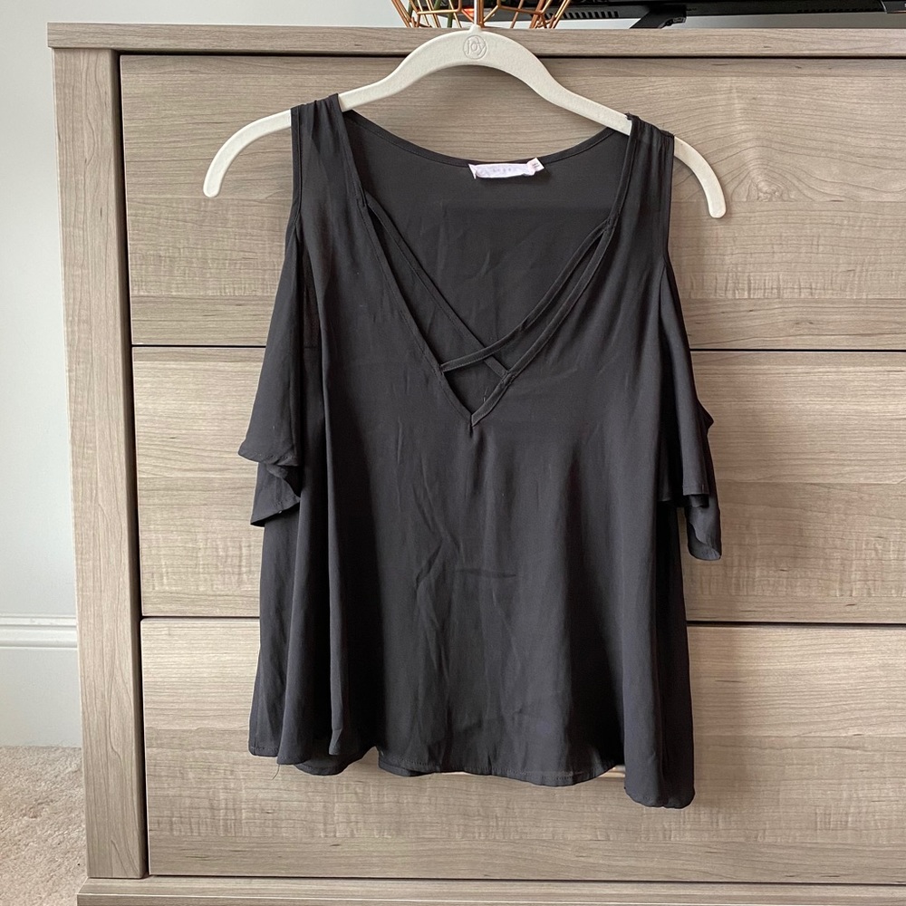 Black criss-cross top